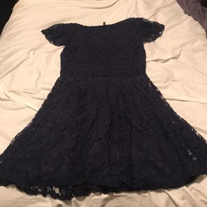 Navy Blue Lace Dress
